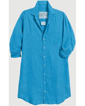 Frank & Eileen Mary Classic Shirtdress Linen - Blue