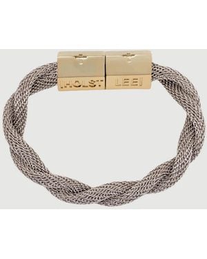 Holst + Lee Twisted Mesh Bracelet Two Tone - White