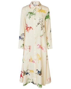 Stine Goya Front Placket Midi Polo Dress - Metallic