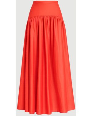 STAUD Procida Linen Skirt - Red
