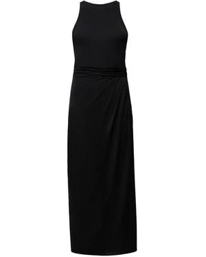 Another Tomorrow Sarong Tie Dress - Black