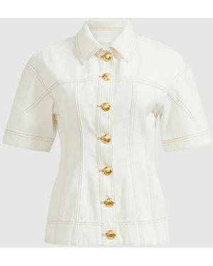 Aje. Liliana Denim Shirt - White