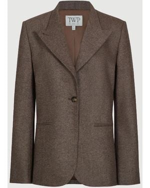 Twp Buttoned Up Blazer - Brown