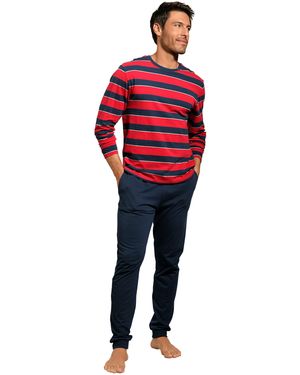 H.i.s. Pyjama rot-navy-gestreift