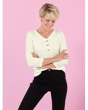 Sieh an! V-Ausschnitt-Pullover - Pink