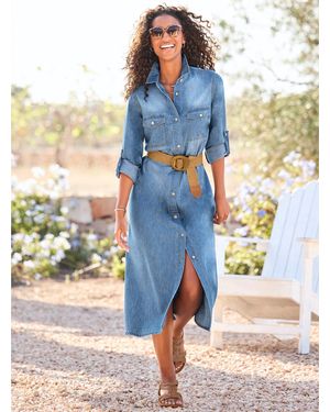 heine Hemdblusenkleid - Blau