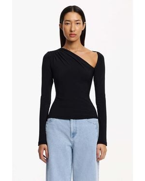 SO ONLINE AU June Long Sleeve Top For Polyester Jersey - Black