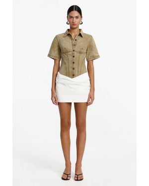SO ONLINE AU Bodicia Dress By Fitted Mini Dress, Cotton - White