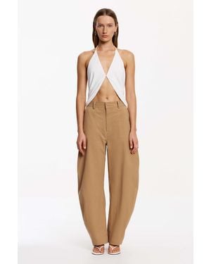 SO ONLINE AU Monroe Pants By Cotton, Barrel Leg, Front Zipper Fly - Natural