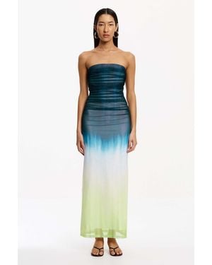 SO ONLINE AU Sura Strapless Dress - Blue