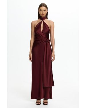 SO ONLINE AU Daira Maxi Dress, Satin - Red