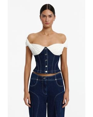 SO ONLINE AU Bodicia Top For Cotton Blend - Blue