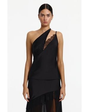 SO ONLINE AU Ellis Top, Camisole-Style Satin Top For - Black