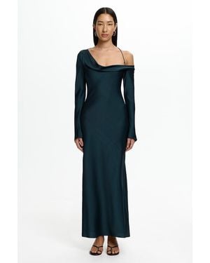 SO ONLINE AU Zophia Long Sleeve Maxi Dress For Woven Satin Fabric - Blue