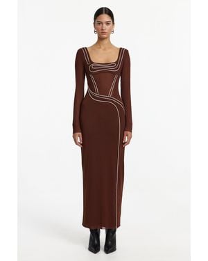 SO ONLINE AU Bexley Long Sleeve Maxi Dress For Stretch Mesh Fabrication - Purple
