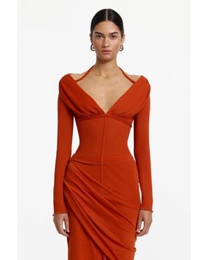 SO ONLINE AU Jolie Long Sleeve Top For Polyester Blend - Red