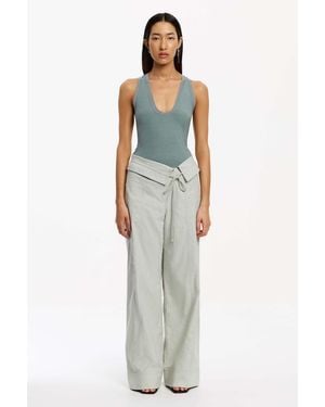 SO ONLINE AU Textured Woven Cotton Fisherman Pant - White