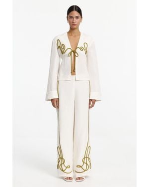 SO ONLINE AU Mckenzie Pant By High-Waisted Wide Leg Pant, Linen And Viscose - White
