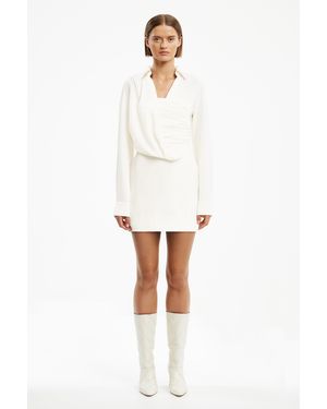 SO ONLINE AU Solenne Long Sleeve Mini Dress For Polyester - White