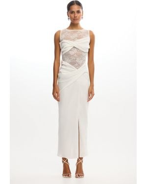 SO ONLINE AU Lace Maxi Dress - White