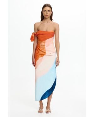 SO ONLINE AU Enya Maxi Dress For Cotton Blend - Orange