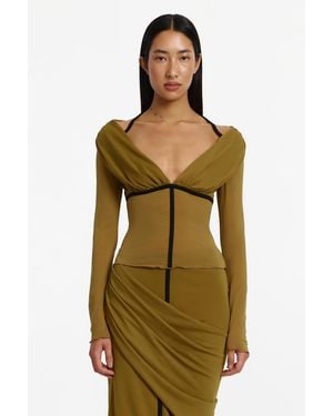 SO ONLINE AU Jolie Long Sleeve Top For Polyester Blend - Green