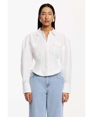 SO ONLINE AU Ifrah Shirt For 100% Cotton - White