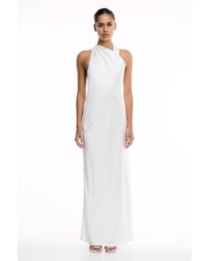 SO ONLINE AU Annabel Midi Satin Bridesmaid Dress - White