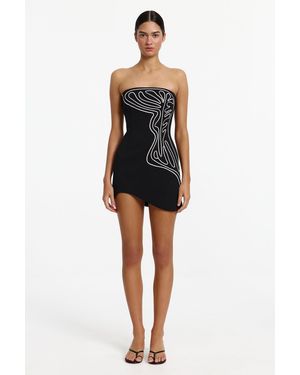 SO ONLINE AU Vhari Mini Dress, Strapless Mini Dress, Cocktail Party Dress, Polyester - Black