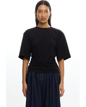 SO ONLINE AU Valery Top For Jersey Knit, Asymmetrical Hem - Blue