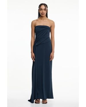 SO ONLINE AU Genesis Strapless Dress For Polyester - Blue