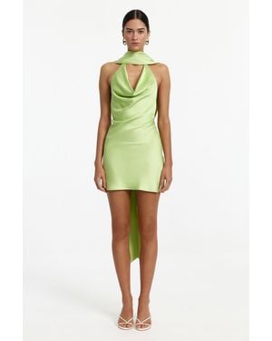 SO ONLINE AU Luka Mini Dress By Satin, Sleeveless Mini Dress For - Green