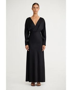 SO ONLINE AU Lucile Long Sleeve Maxi Dress - Black