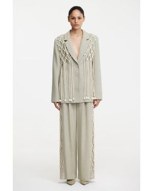 SO ONLINE AU Rowan Wide-Shoulder Single-Breasted Blazer For - Natural