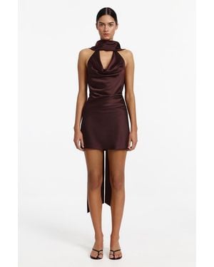 SO ONLINE AU Luka Mini Dress, Satin, Sleeveless, Fitted Mini Silhouette, Evening Occasion - Red