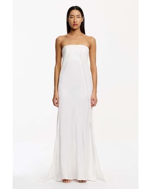 SO ONLINE AU Eevie Strapless Gown For Satin And Georgette, Strapless, Formal - White