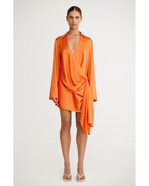 SO ONLINE AU Elaina Wrap Dress - Orange