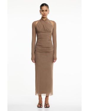 SO ONLINE AU Trinity Dress, Fitted Ankle-Length - Natural