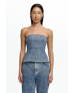 SO ONLINE AU Mirha Strapless Top - Blue