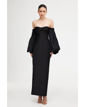 SO ONLINE AU Danika Off Shoulder Midi Dress - Black