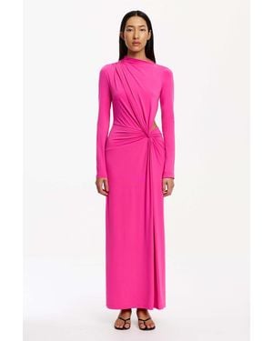 SO ONLINE AU June Long Sleeve Maxi Dress - Pink