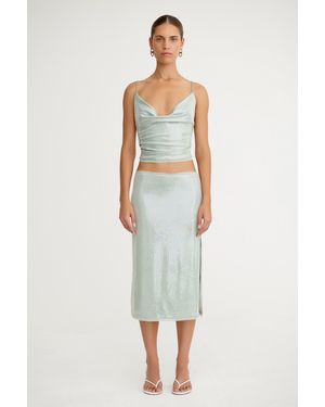 SO ONLINE AU Victoria Stretch Sequin Skirt For - White