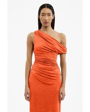 SO ONLINE AU Nala Top For Color, Wet-Look Crinkle Jersey - Orange