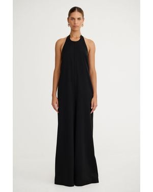 SO ONLINE AU Polyester Jumpsuit With Halter Neck And Side Pockets - Blue