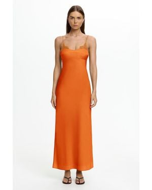SO ONLINE AU Tily Maxi Dress, Sleeveless Satin-Finish Woven Fabric - Orange