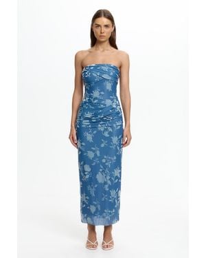SO ONLINE AU Ceira Strapless Maxi Dress For Velvet - Blue