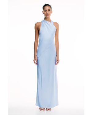 SO ONLINE AU Annabel Midi Satin Dress - Blue