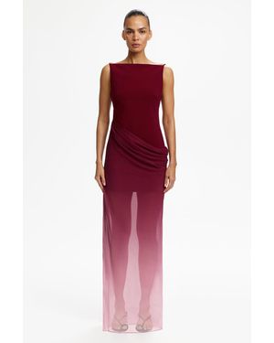 SO ONLINE AU Edda Maxi Dress By Sleeveless Maxi Dress With Asymmetric Draping - Red