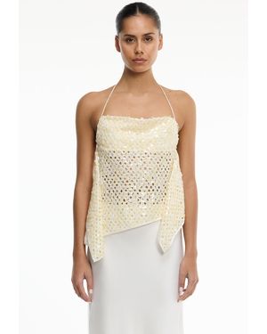 SO ONLINE AU Elliott Top By Sequin Polyester Top For - White