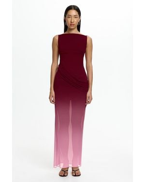 SO ONLINE AU Edda Maxi Dress By Sleeveless Maxi Dress With Asymmetric Draping - Red